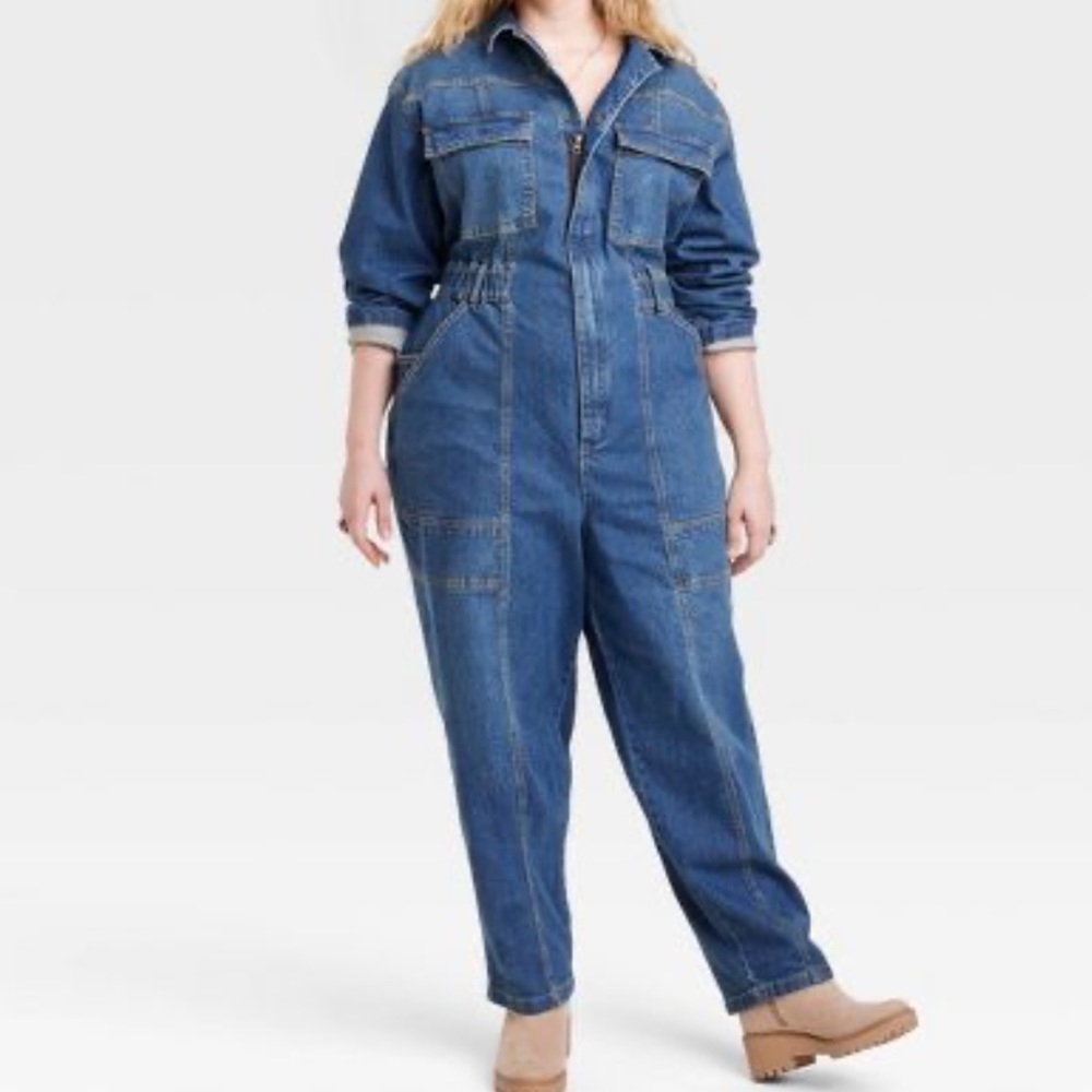 Women's Long Sleeve Denim Jumpsuit - Universal Thread